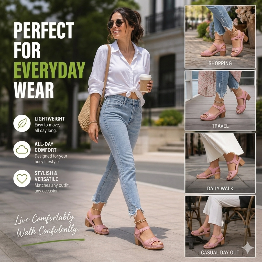 Block Heel Sandals - Effortless height. All-day comfort.